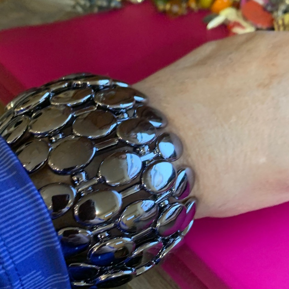 Silver Metallic Statement Bracelet